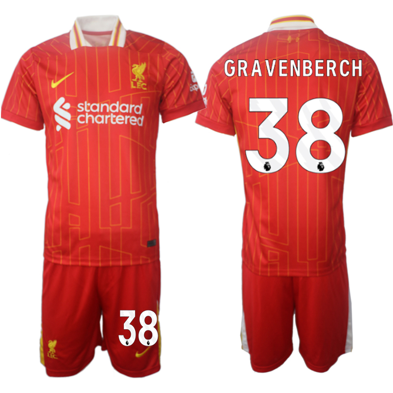 Men 2024-2025 Club Liverpool home red #38 Soccer Jersey